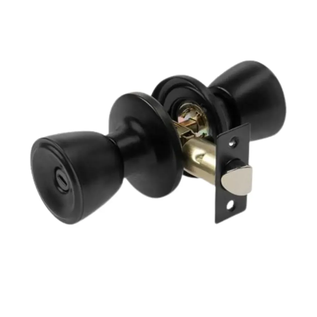 Cerradura de pomo negro mate sin llave, RUN.
