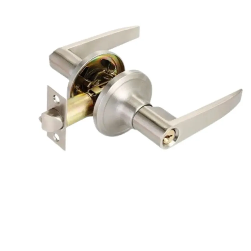 Cerradura de manilla cromada con 3 llaves, RUN.