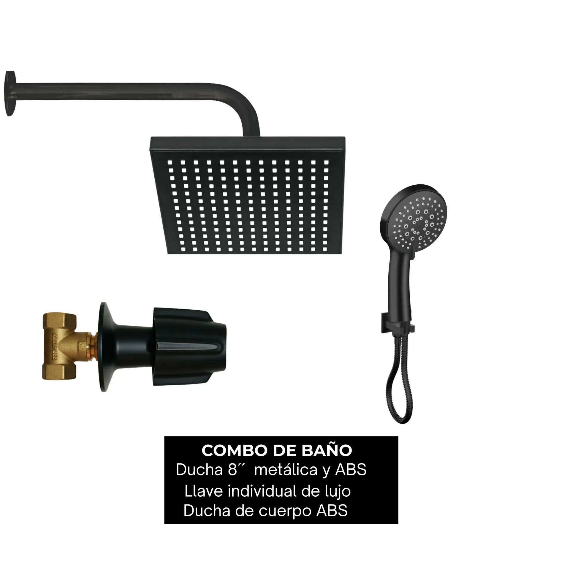 NO DISPONIBLE - PRODUCTO EN TRÁNSITO. Combo #19 Negro mate