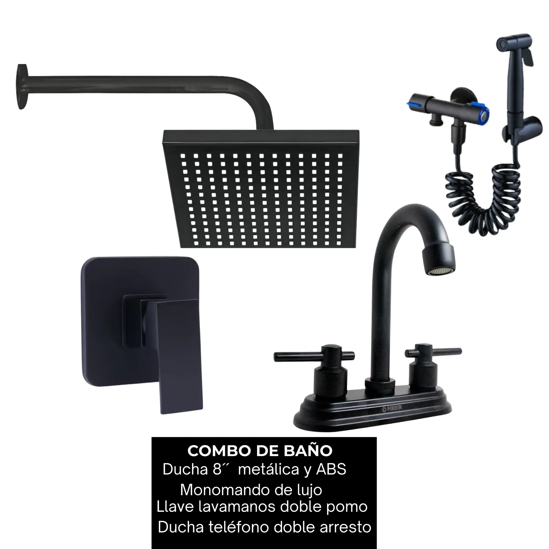 NO DISPONIBLE - PRODUCTO EN TRÁNSITO. Combo #28 Negro mate