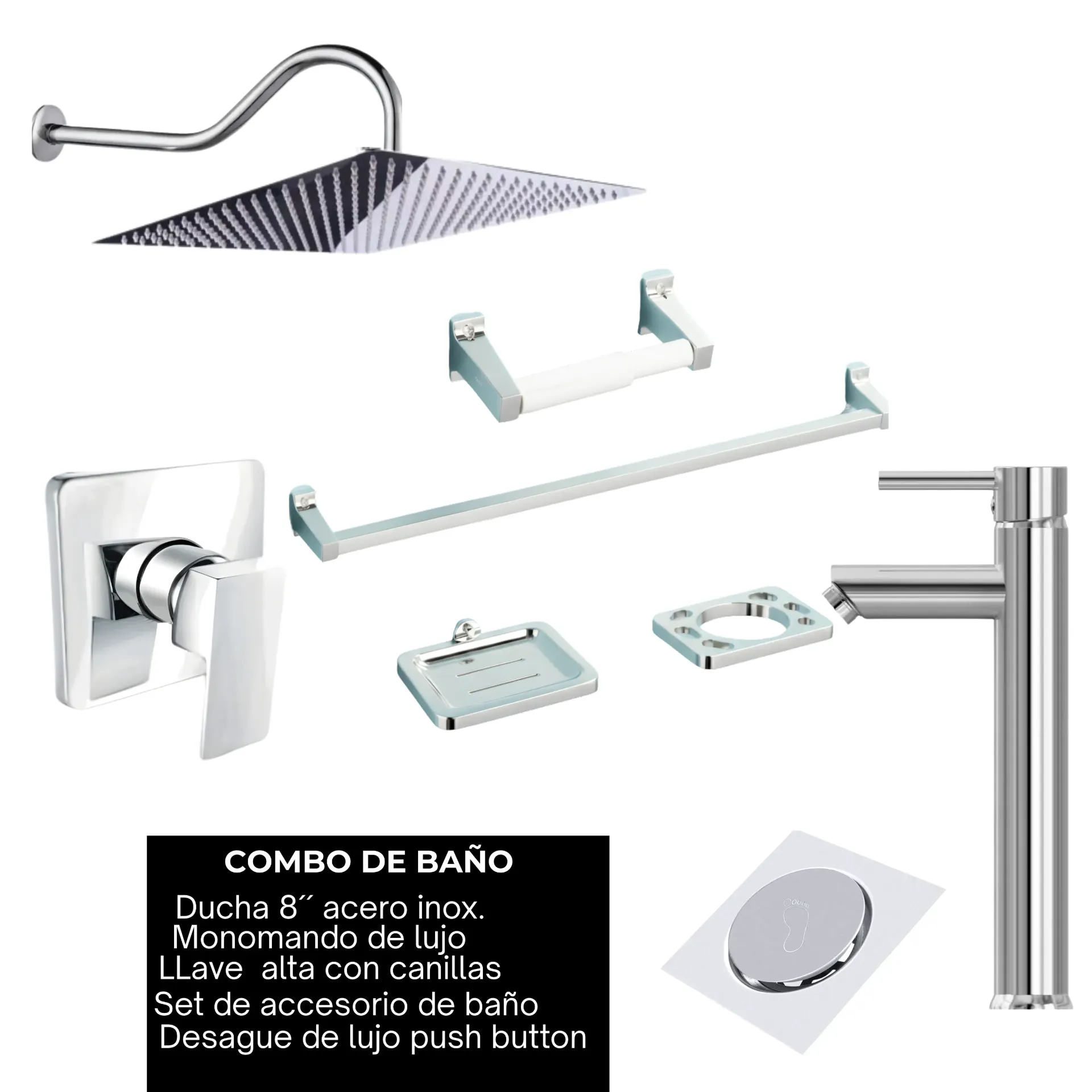 NO DISPONIBLE - PRODUCTO EN TRÁNSITO. Combo #33 Cromado