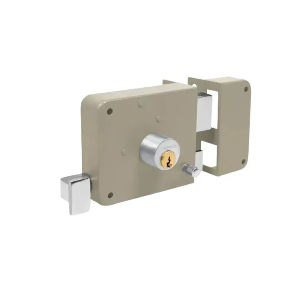 [111A-120] Cerradura de sobreponer izquierda de 12cm con 3 llaves, Q7.