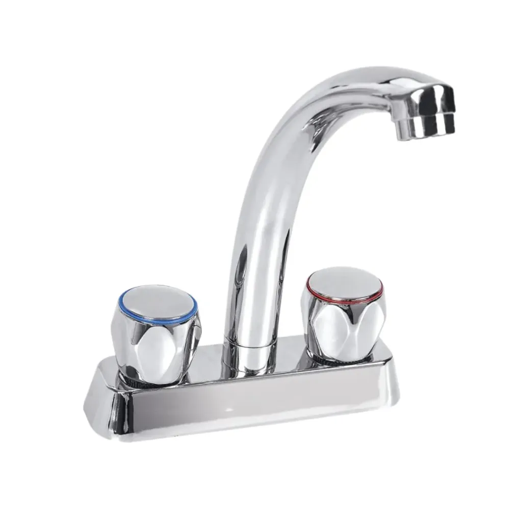 [AQP-23450] Llave de lavamanos doble cromada 4'', Aqua Plus.