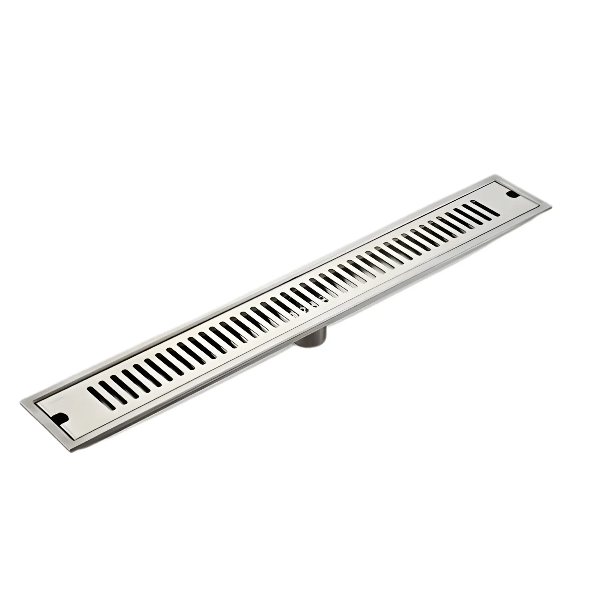 Rejilla - Desagüe de lujo rectangular, 10 x 50cm, en acero inoxidable para tubo 2''