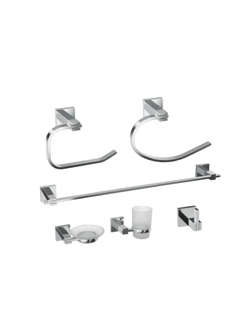 [AQP-23215] Juego de baño metálico de lujo, 6 piezas, Aqua Plus.