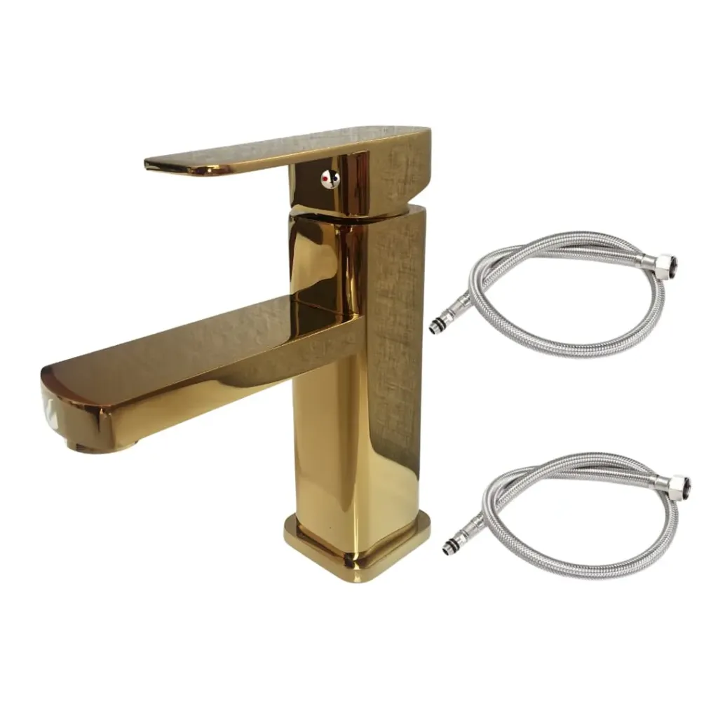 [AQP-23305] Llave de lavamanos monomando dorada, Aqua Plus.