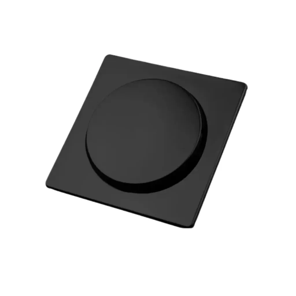 [AQP-22953] Desagüe cuadrado push button de piso 4'' negro mate en acero inox para tubo 3'', Aqua Plus.