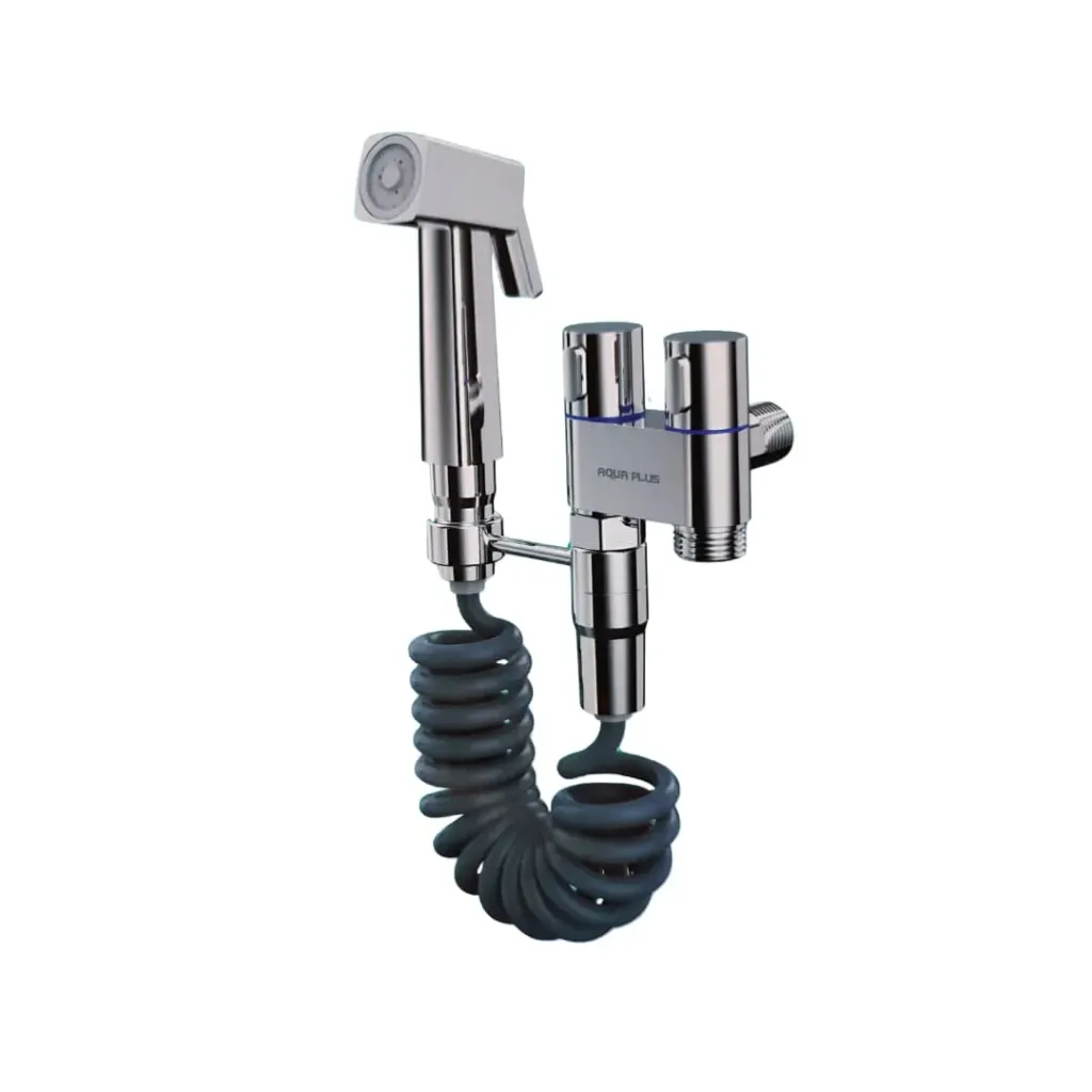 [AQP-22966] Ducha teléfono cromada de lujo, doble arresto en acero-ABS, Aqua Plus.