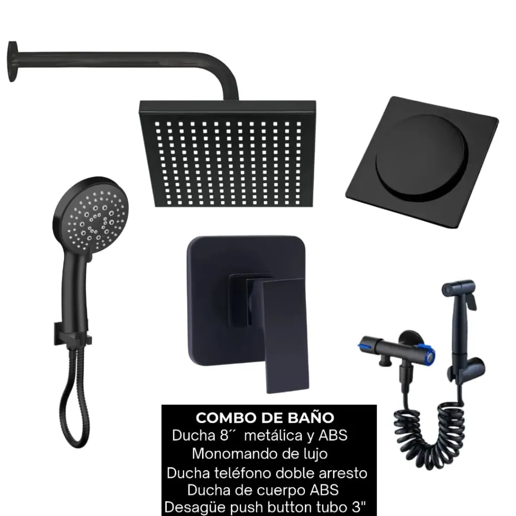 NO DISPONIBLE - PRODUCTO EN TRÁNSITO. Combo #14 Negro mate