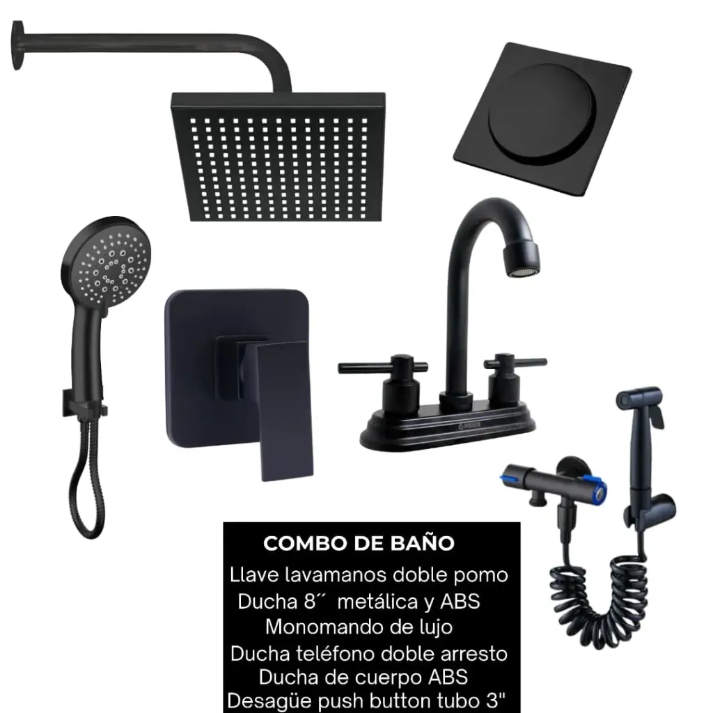 NO DISPONIBLE - PRODUCTO EN TRÁNSITO. Combo #17 Negro mate