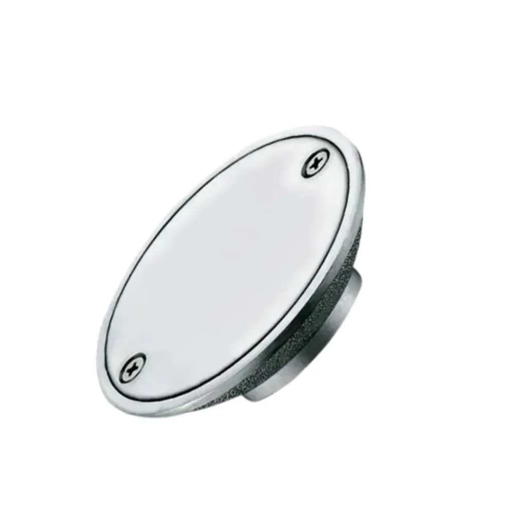 Tapa ciega redonda de piso 4'' cromado en acero inox para tubo 2'', RUN.